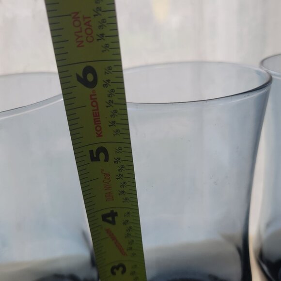 Libbey Apollo Blue Set Of 7 Vintage Blue Glass Tumblers - Picture 3 of 5